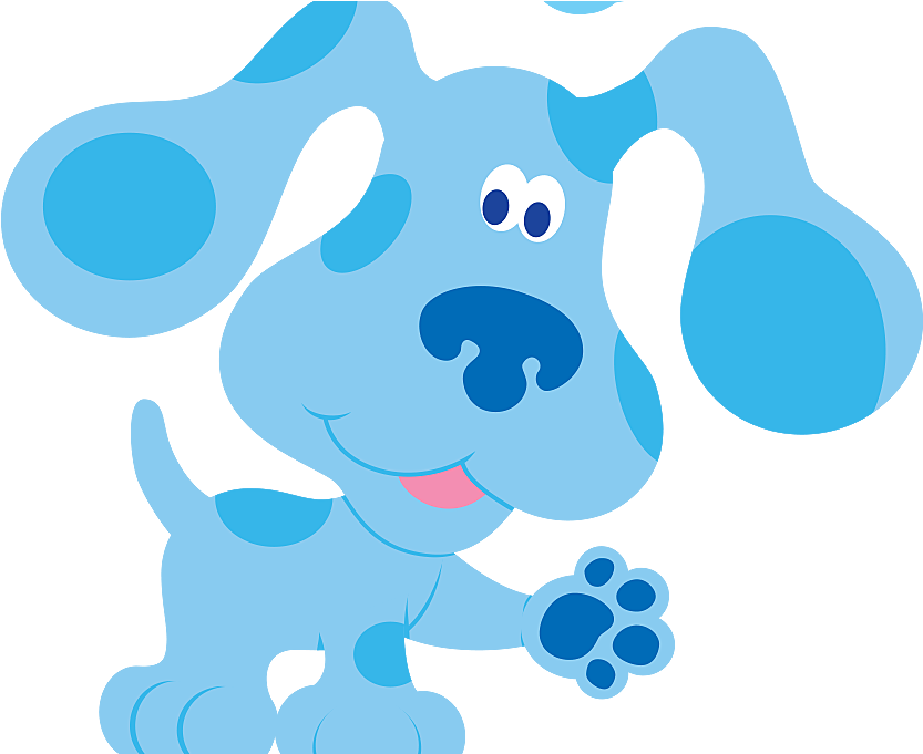 Blue Puppy From Blues Clues Lifting Paw Cartoon PNG Sticker