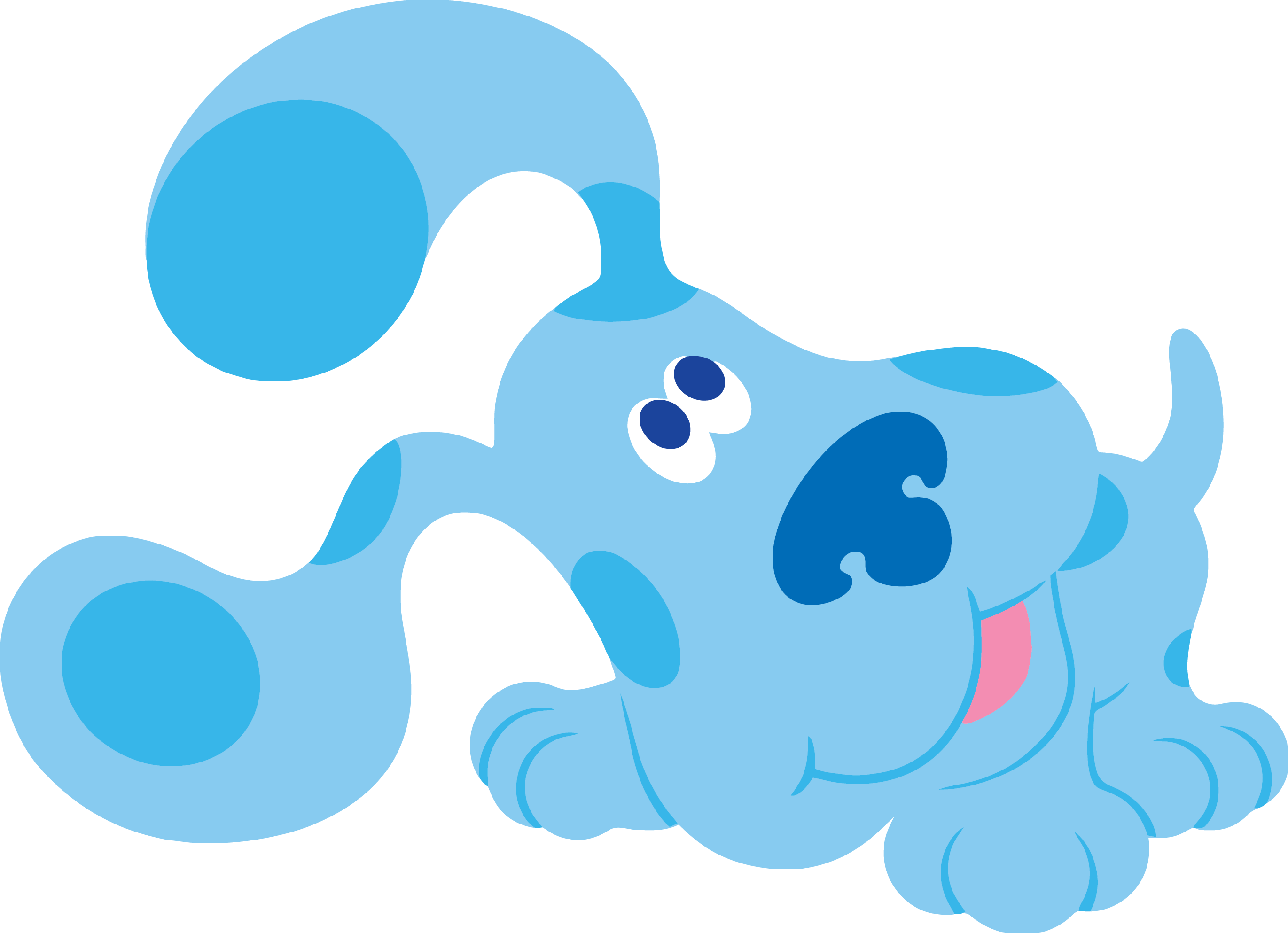 Blue Puppy From Blues Clues Lying Down Playful Pose HD PNG