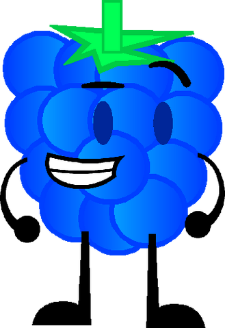 Blue Raspberry Character With Big Smile Object Show Style PNG