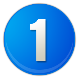 Blue Round Button With White Number 1 Icon PNG Picture
