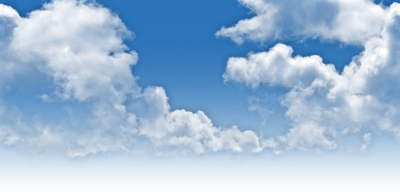Blue Sky Banner With Puffy Clouds Gradient Fade PNG Clipart