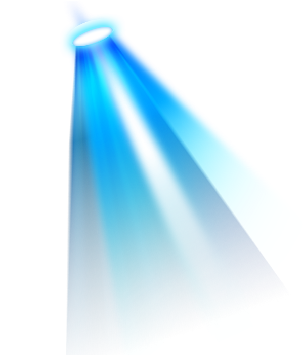 Blue Spotlight Beam Light Cone Glow Effect PNG