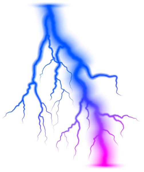 Blue To Magenta Gradient Lightning Bolt Strike PNG
