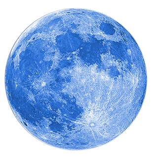 Blue Toned Full Moon Detailed Crater Texture PNG Transparent Image