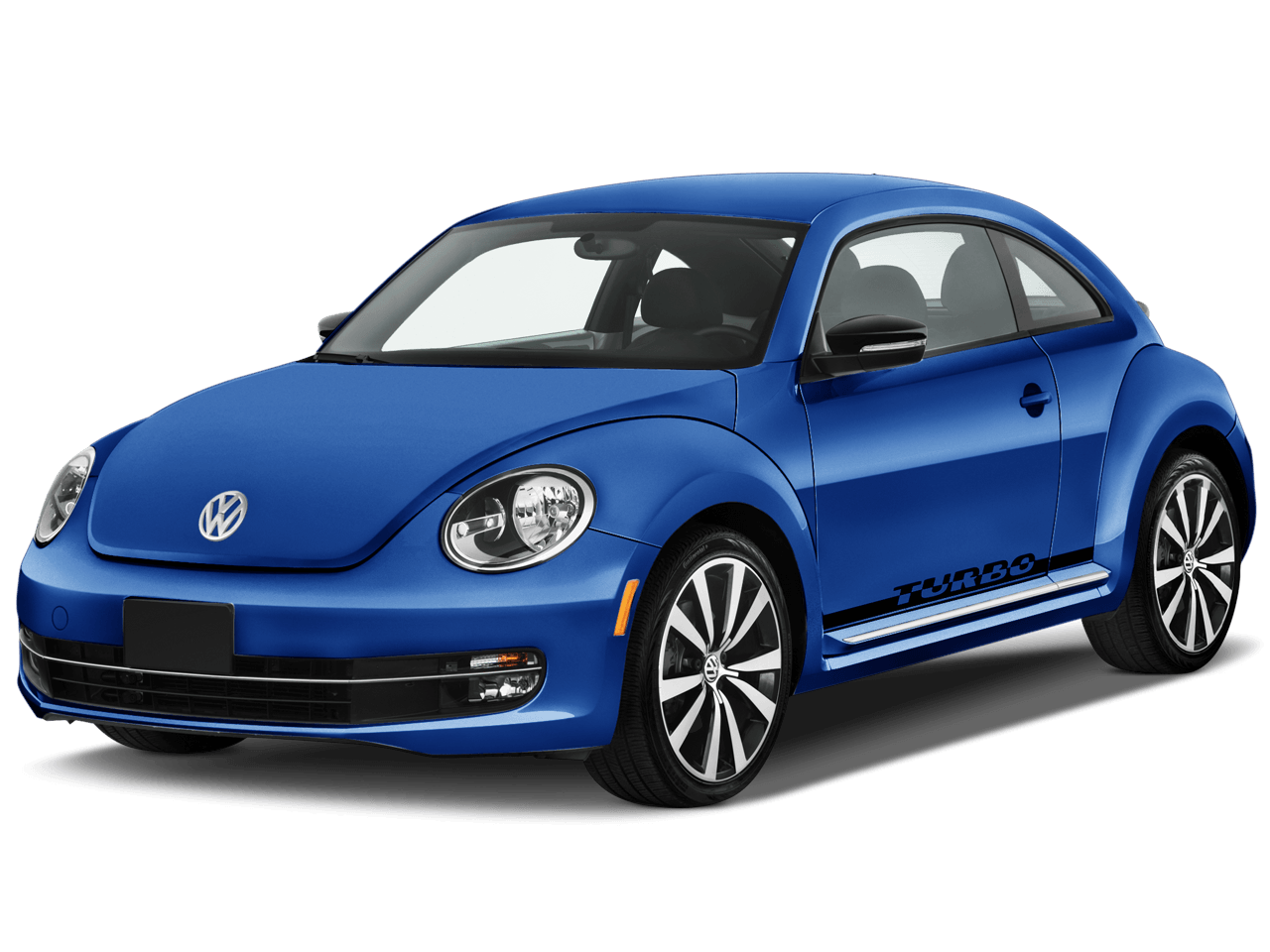 Blue Volkswagen Beetle Car Front Three Quarter View High Resolution PNG