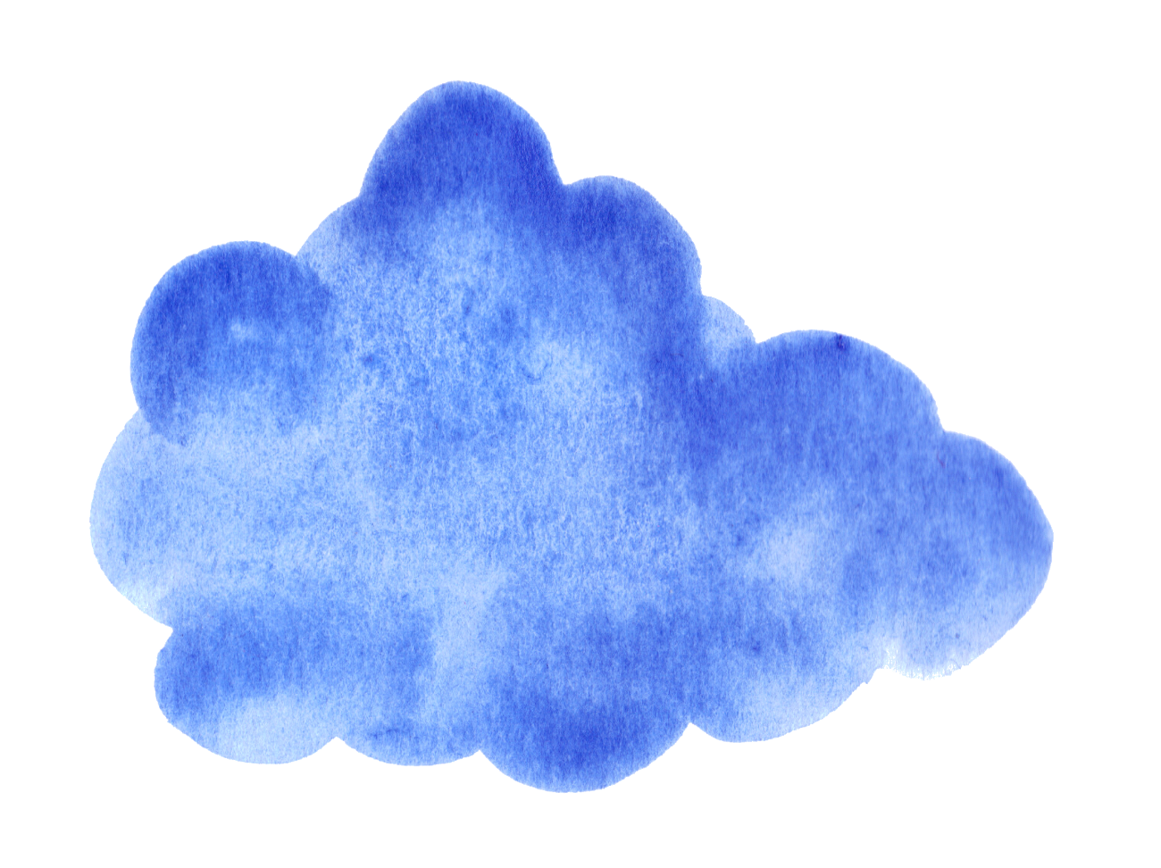 Blue Watercolor Cumulus Cloud Artistic Paint Splash Transparent PNG File