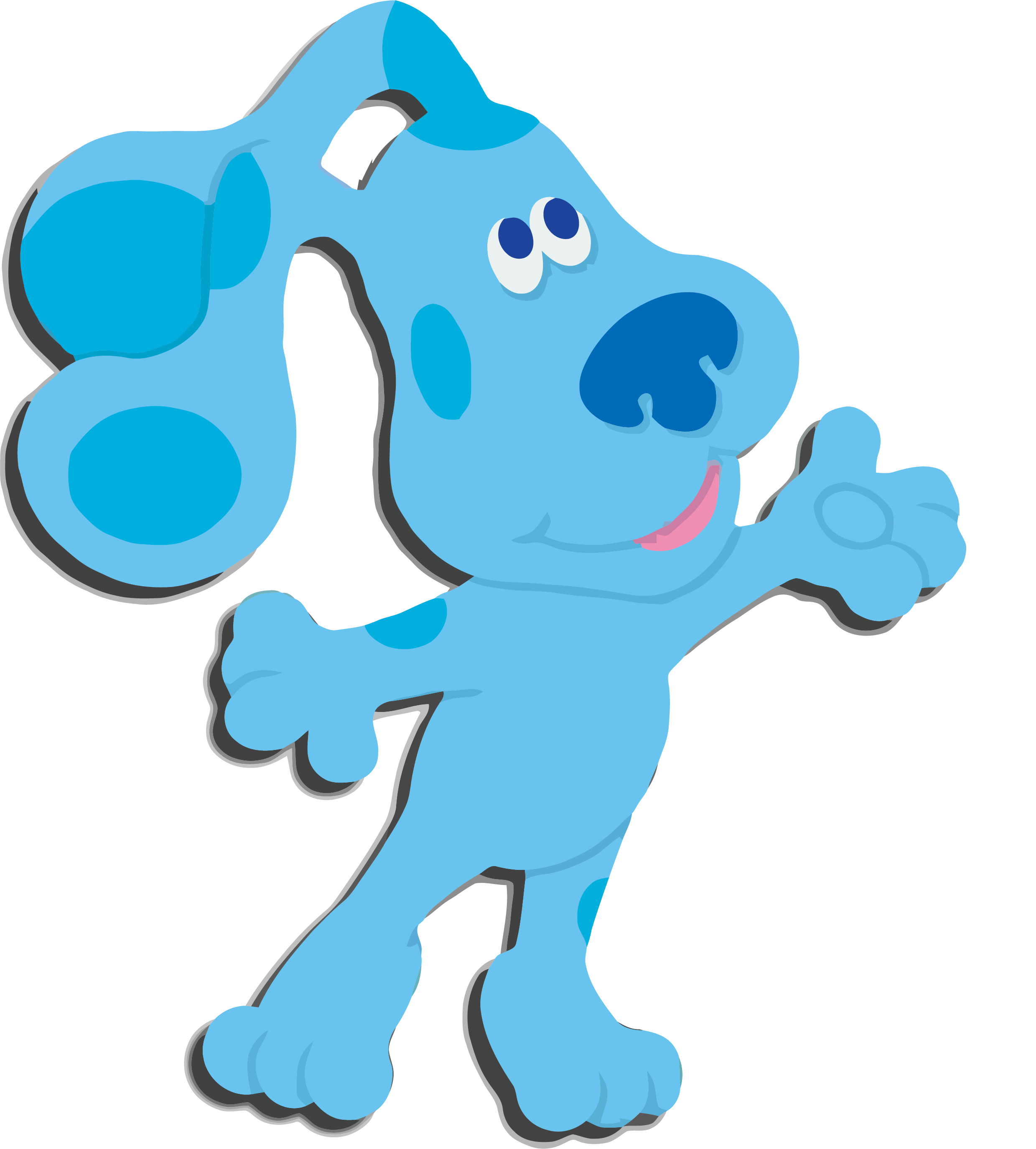 Blues Clues Blue Dog Waving Hello With Shadow Ultra HD PNG
