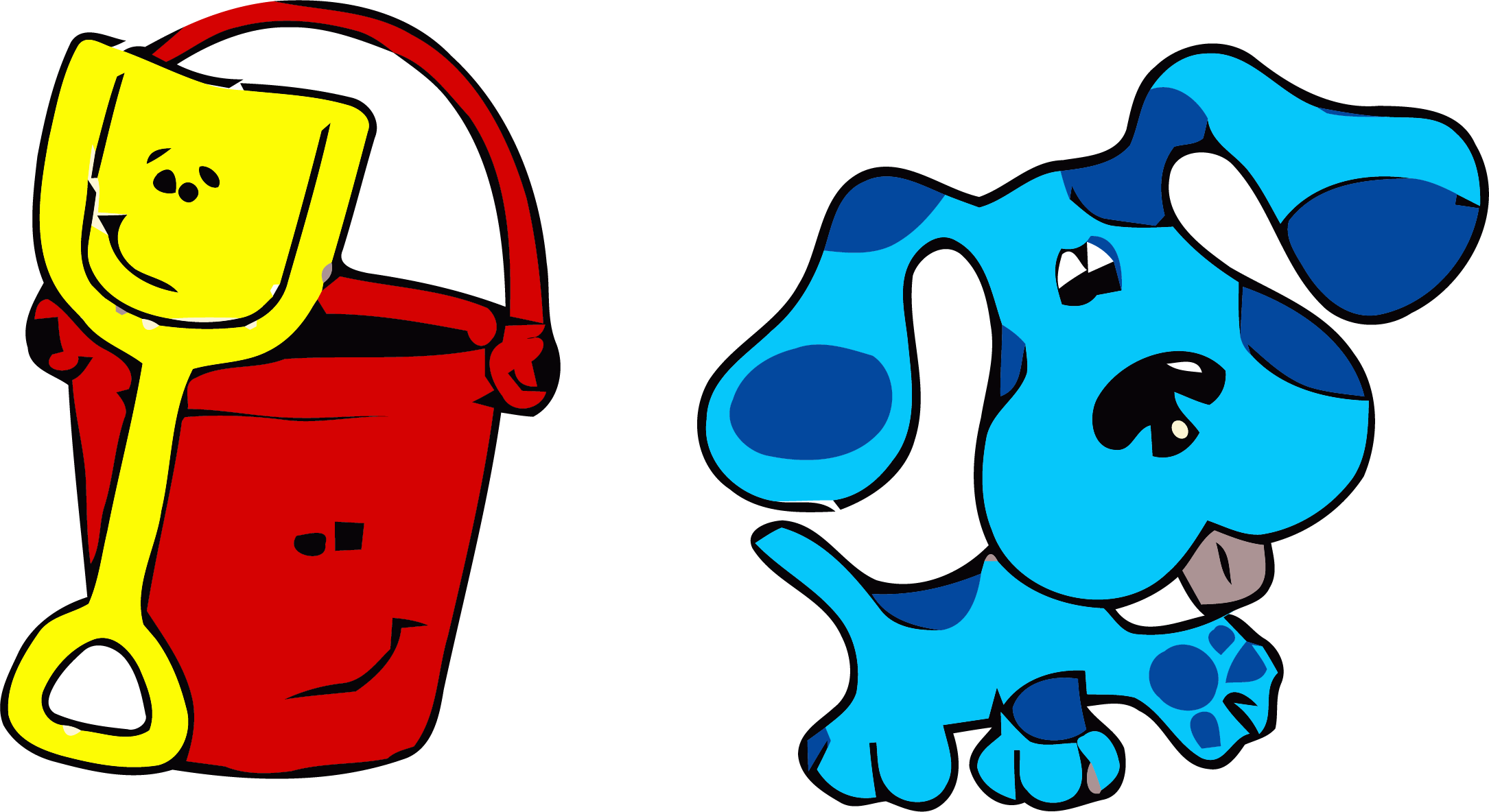 Blues Clues Blue Dog With Shovel And Bucket Beach Toys Clipart PNG