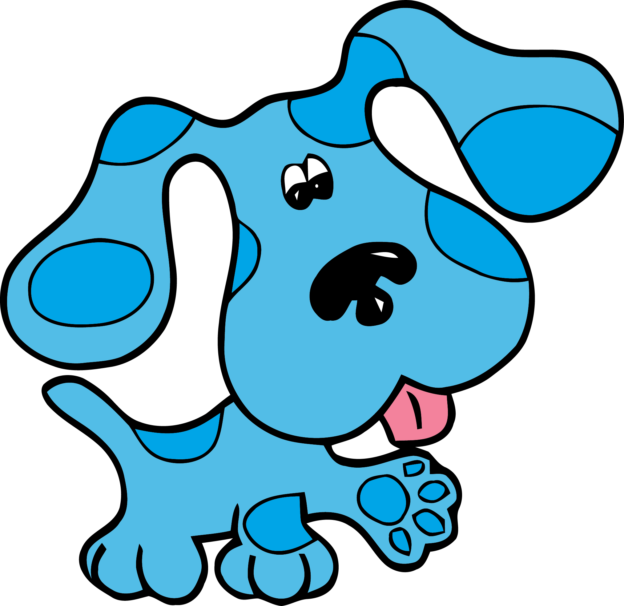 Blues Clues Blue Puppy Bold Outline Cartoon Drawing PNG Transparent Image