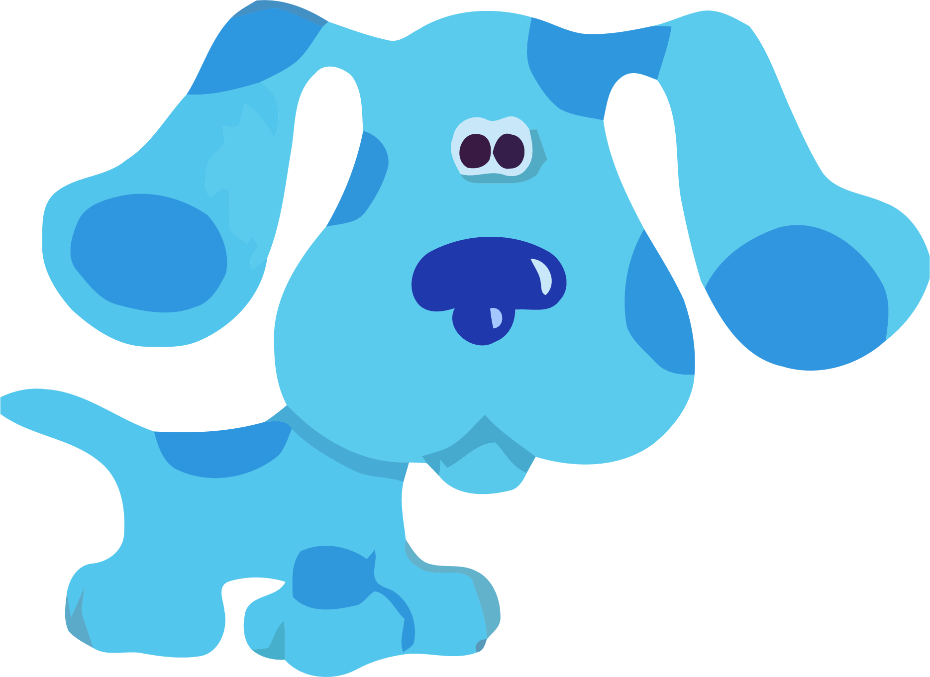 Blues Clues Blue Puppy Standing Flat Cartoon High Resolution PNG