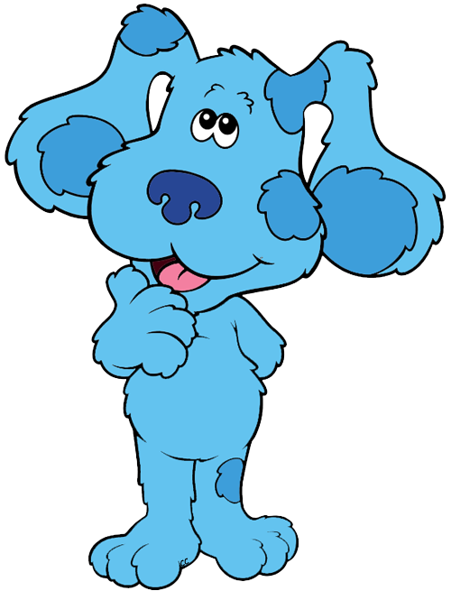 Blues Clues Blue Puppy Standing Thinking Pose Cartoon PNG Clipart