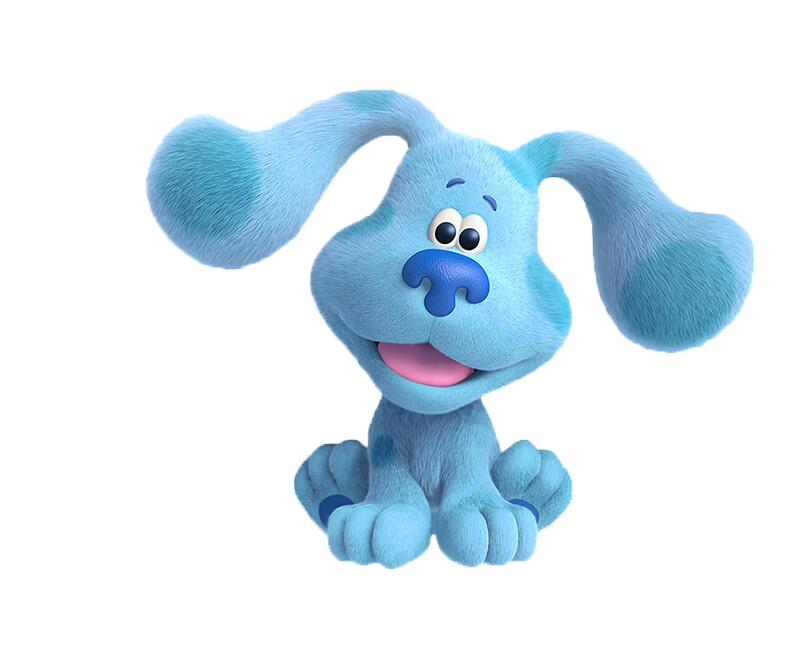 Blues Clues Fluffy Blue Puppy Sitting Smiling 3D Character PNG