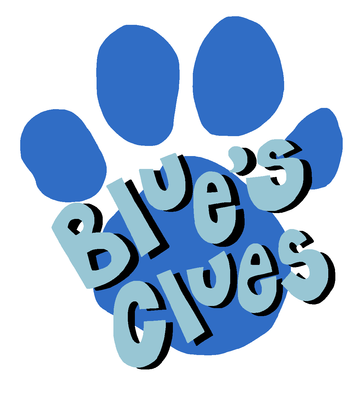 Blues Clues Logo Paw Print With Title Text PNG Clipart