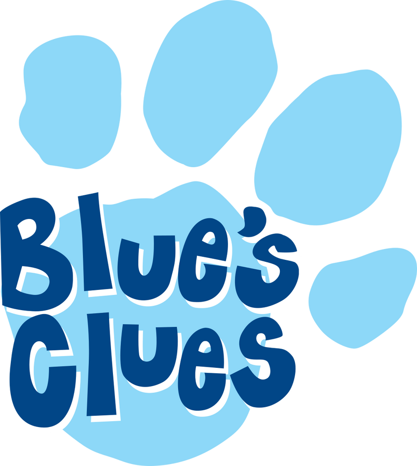 Blues Clues Logo With Blue Paw Print Title Text PNG Image With Transparency