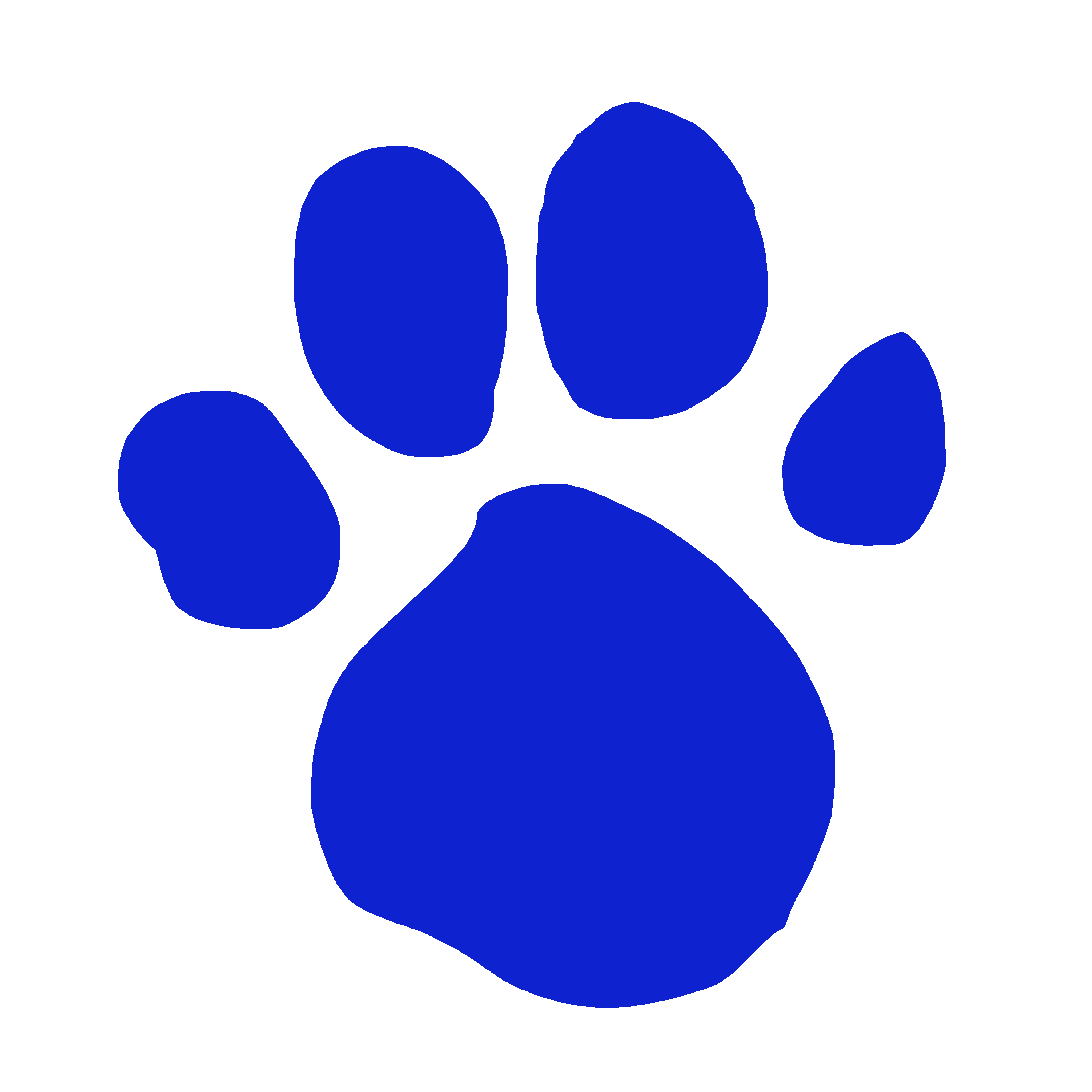 Blues Clues Style Blue Paw Print Hand Drawn Ultra HD PNG
