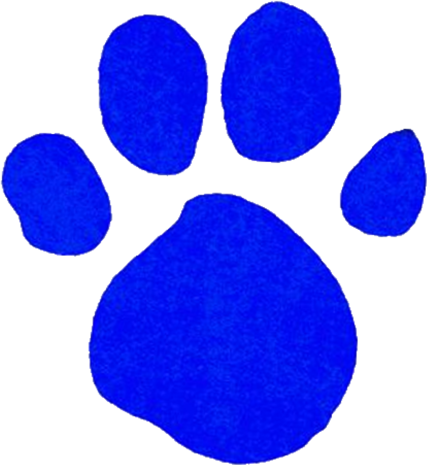 Blues Clues Textured Royal Blue Paw Print Clue Mark PNG Picture