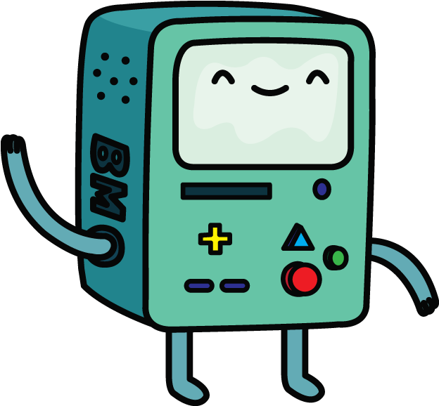 BMO Adventure Time Waving Hello Cartoon PNG Graphic