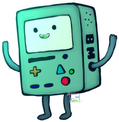 BMO Raising Arms Excited Adventure Time PNG Transparent Image