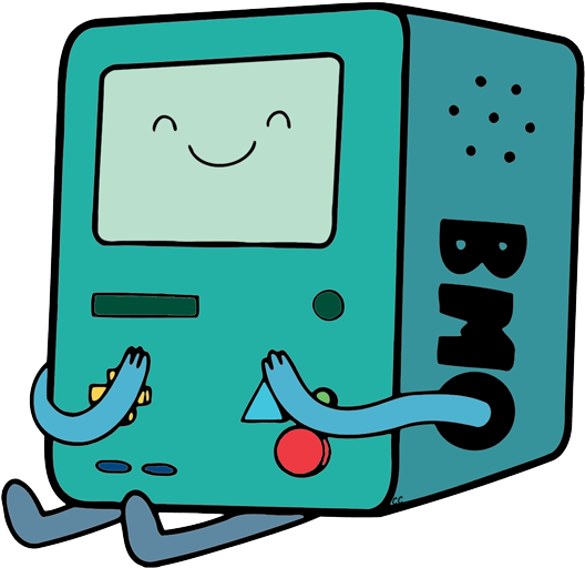 BMO Sitting Holding Controller Adventure Time PNG
