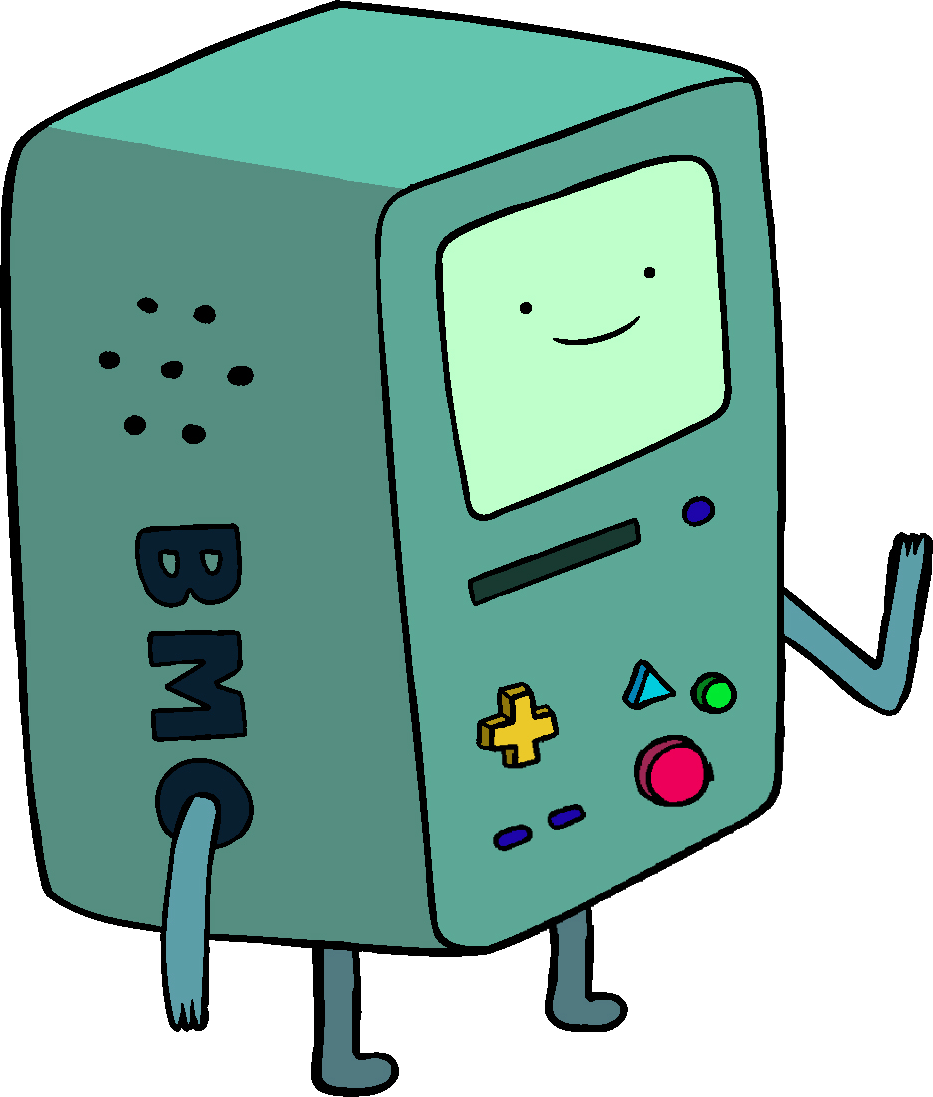 BMO Standing Side View Adventure Time Game Console PNG