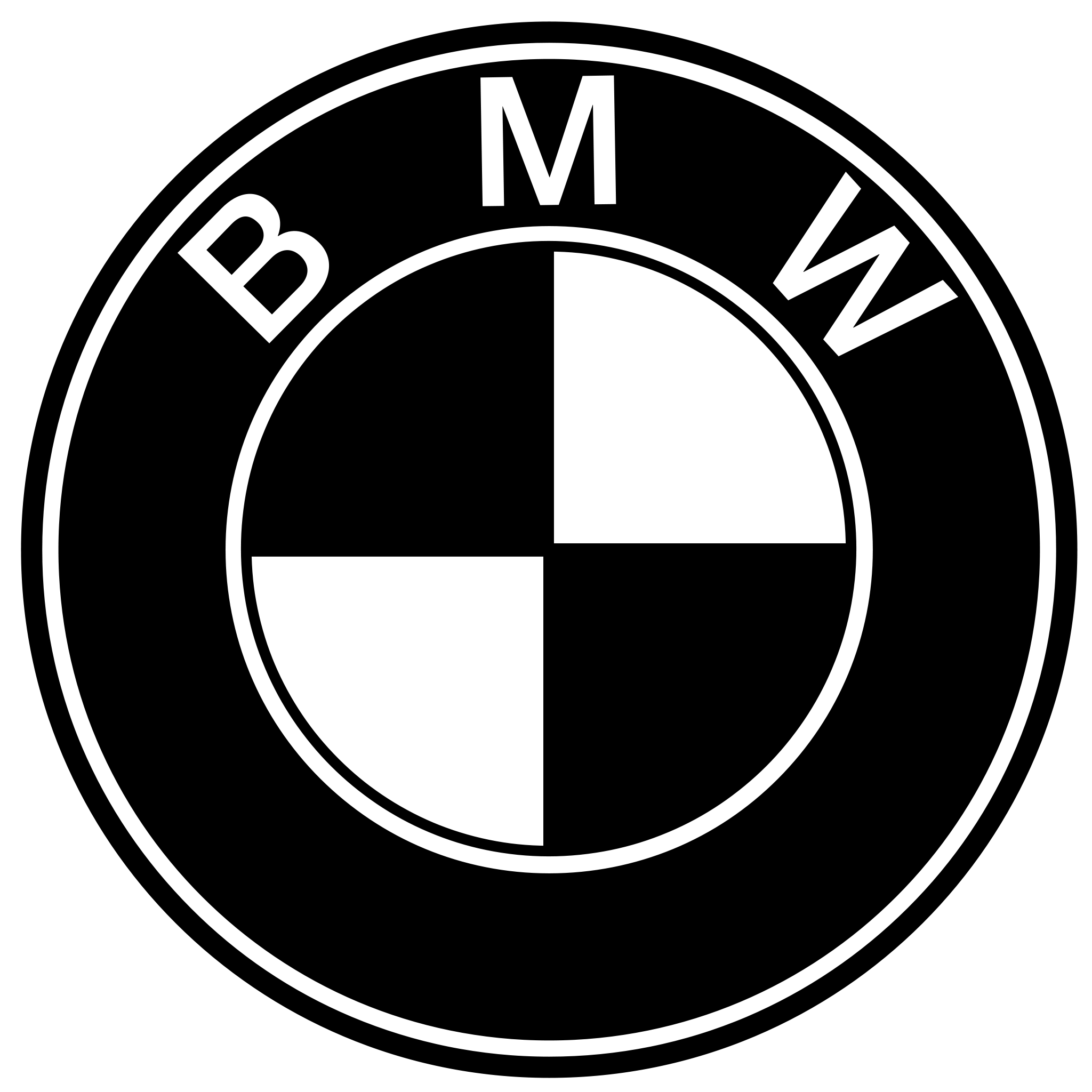 BMW Logo Black And White Round Emblem High Resolution PNG