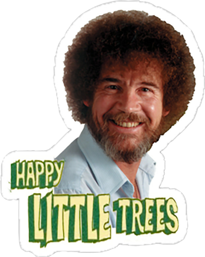 Bob Ross Happy Little Trees Sticker With White Border HD PNG
