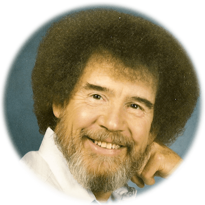 Bob Ross Smiling Portrait Vintage Round Photo PNG