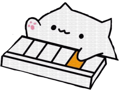 Bongo Cat Playing Piano Keyboard Keys Meme PNG Graphic