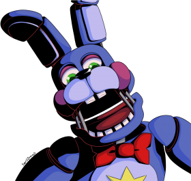 Bonnie FNAF Purple Bunny Close Up Fan Art Drawing PNG Picture