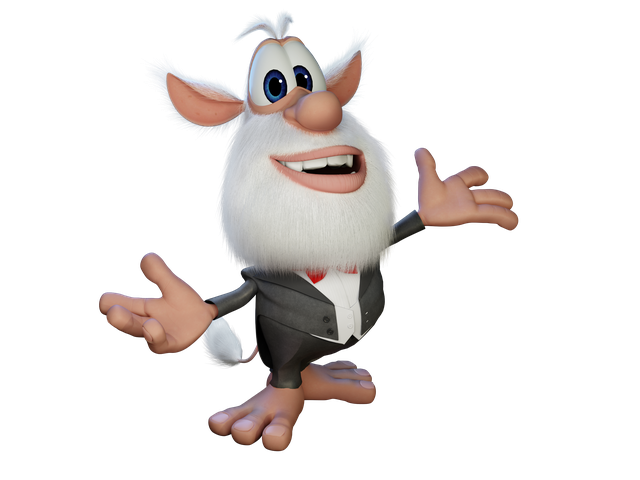 Booba In Black Tuxedo Suit With Open Arms 3D Character PNG