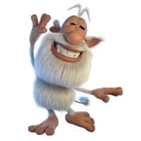 Booba Waving Cheerfully Small Cartoon PNG Picture