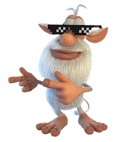 Booba Wearing Pixel Thug Life Sunglasses Pointing PNG Sticker