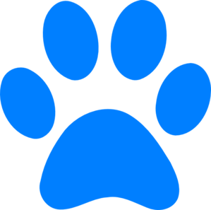 Bright Azure Blue Dog Paw Print Small Icon PNG