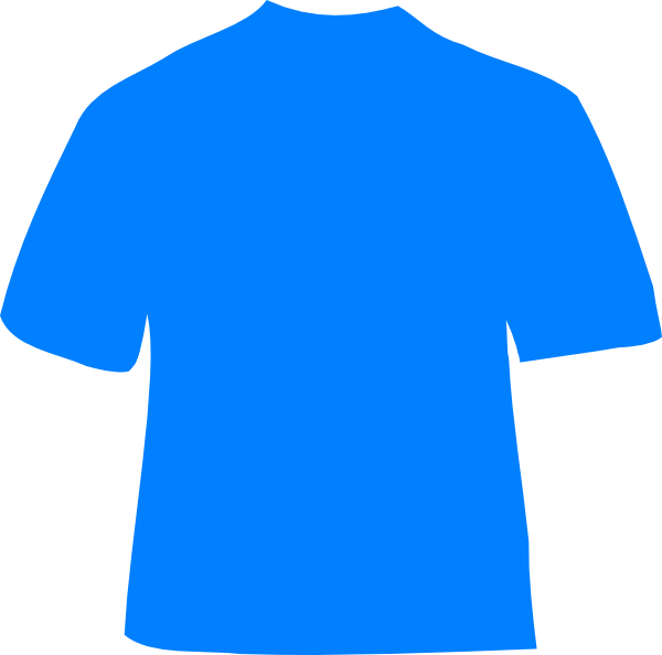 Bright Azure Blue T Shirt Silhouette Flat PNG