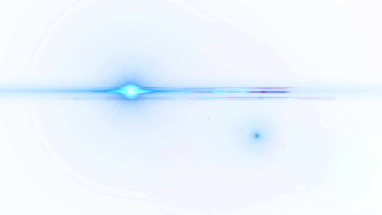 Bright Blue Horizontal Lens Flare Beam With Small Orb PNG Free Download