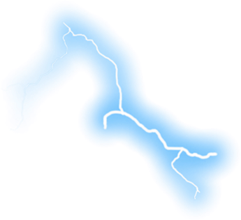 Bright Blue Lightning Crack Glow Effect PNG Transparent Image