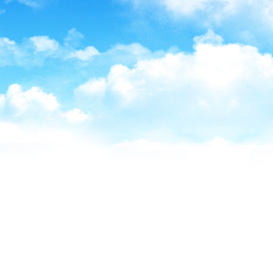 Bright Blue Sky With White Clouds Fading To White PNG Free Download