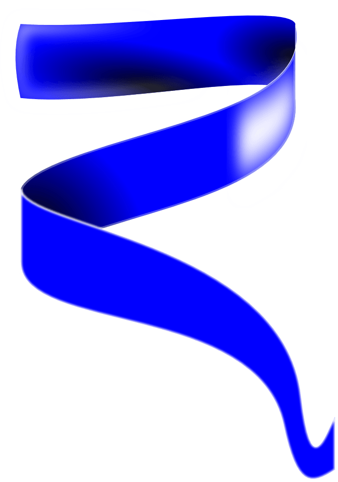 Bright Blue Twisted Satin Ribbon Strip PNG