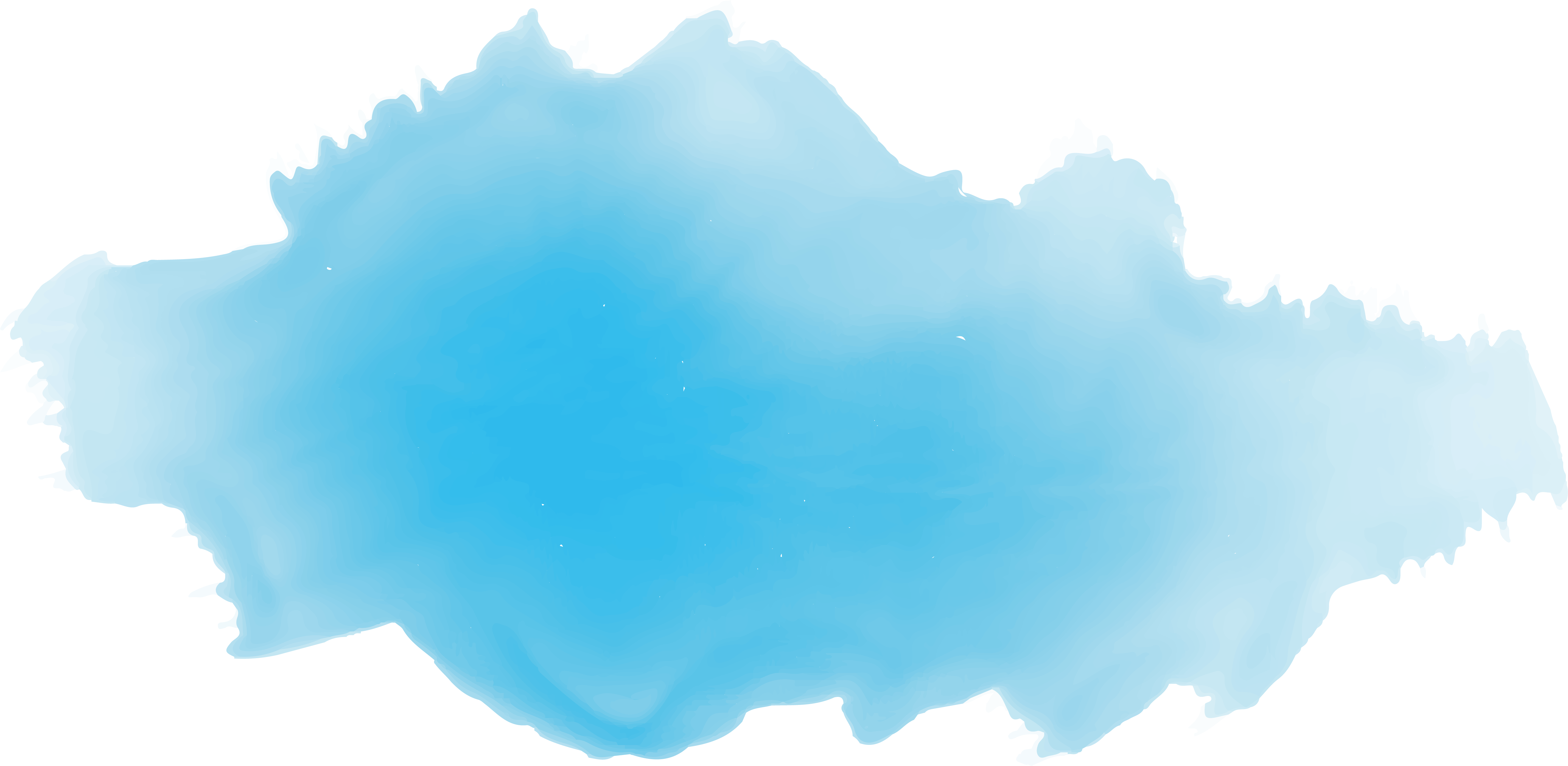 Bright Cyan Blue Sky Watercolor Shape Ultra HD PNG Clipart