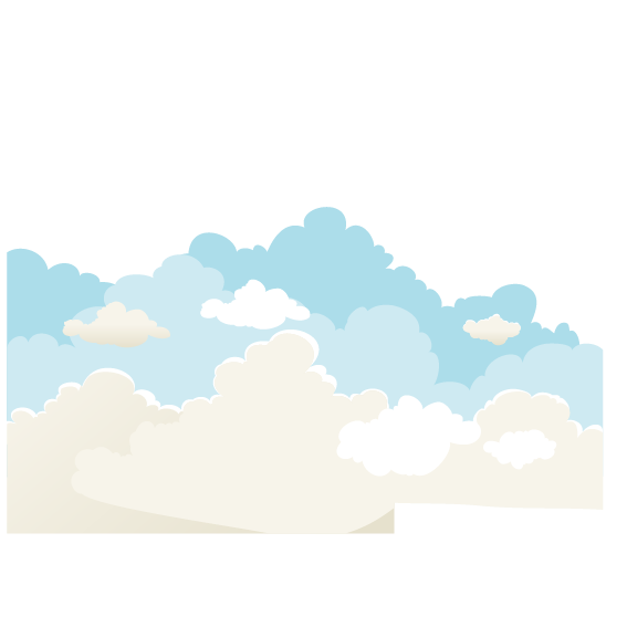 Cartoon Blue Sky With Cream Clouds Illustration PNG Image With Transparency