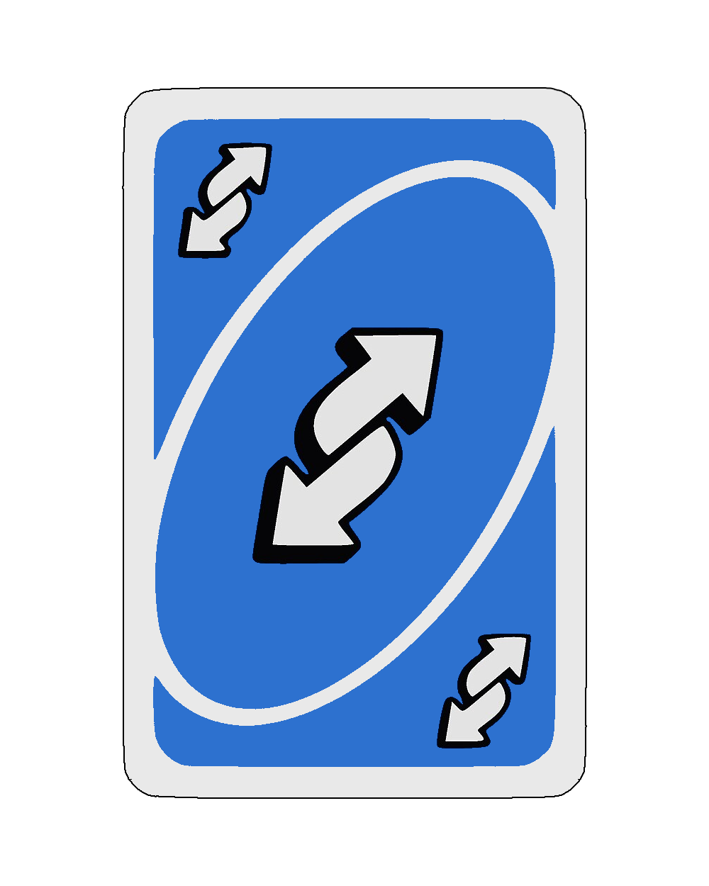 Classic Blue Uno Reverse Card With White Border HD PNG