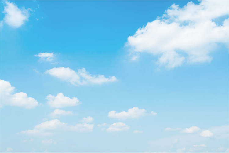 Clear Blue Sky With Few White Clouds Fade Out PNG Graphic