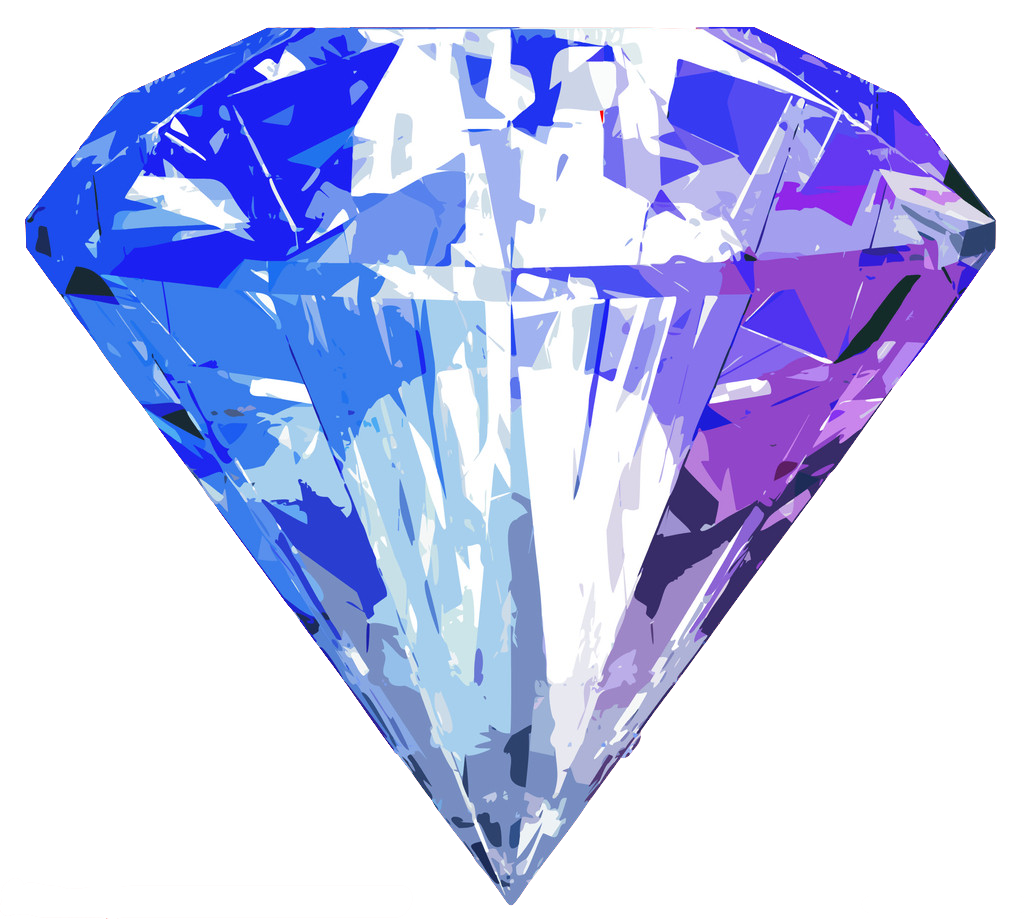Colorful Blue And Purple Faceted Diamond Gem Illustration PNG Image With Transparency