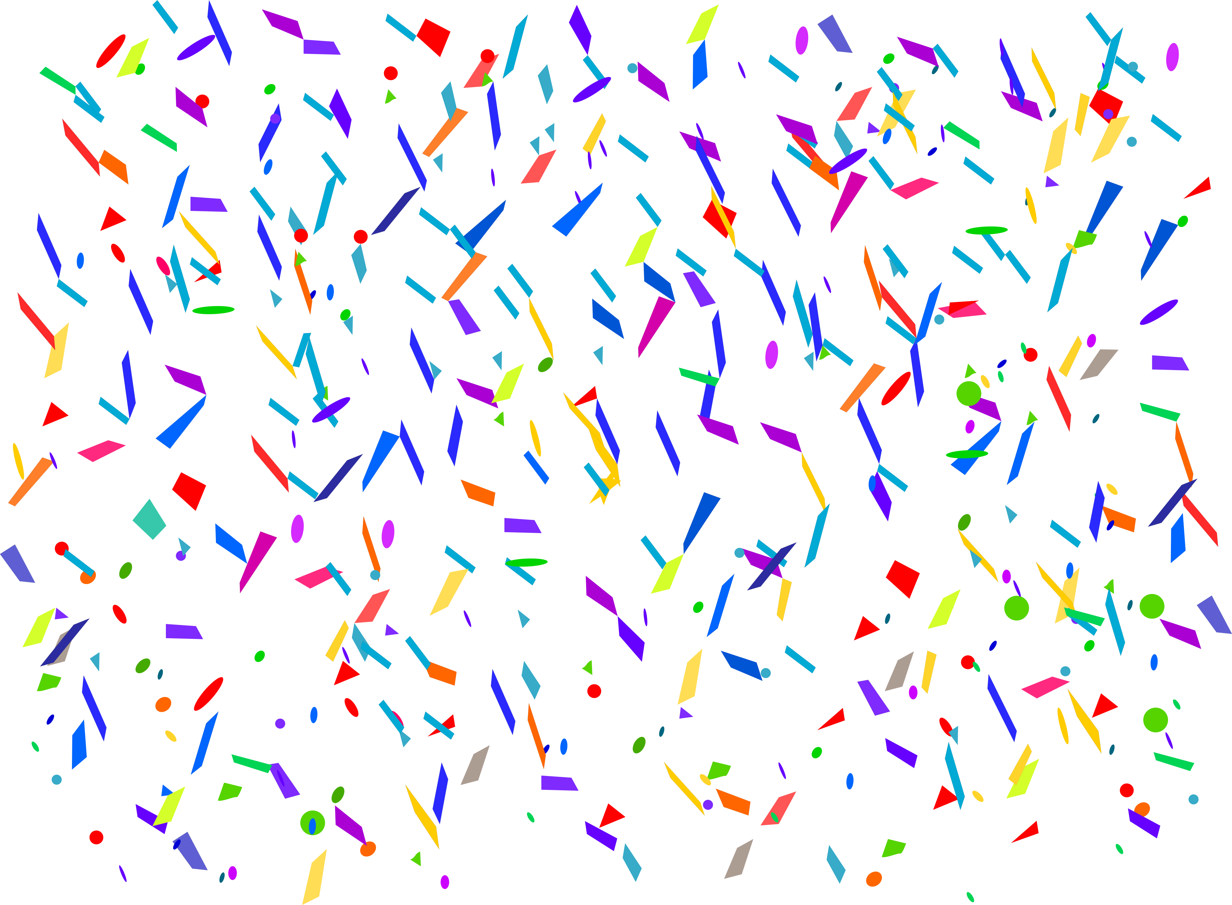 Colorful Confetti Strips Falling Full Frame Ultra HD PNG Graphic