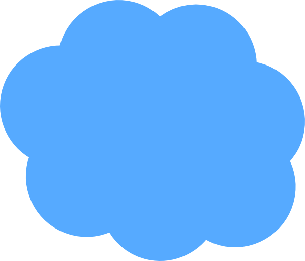 Cornflower Blue Big Puffy Cloud Shape Flat Cartoon PNG Free Download