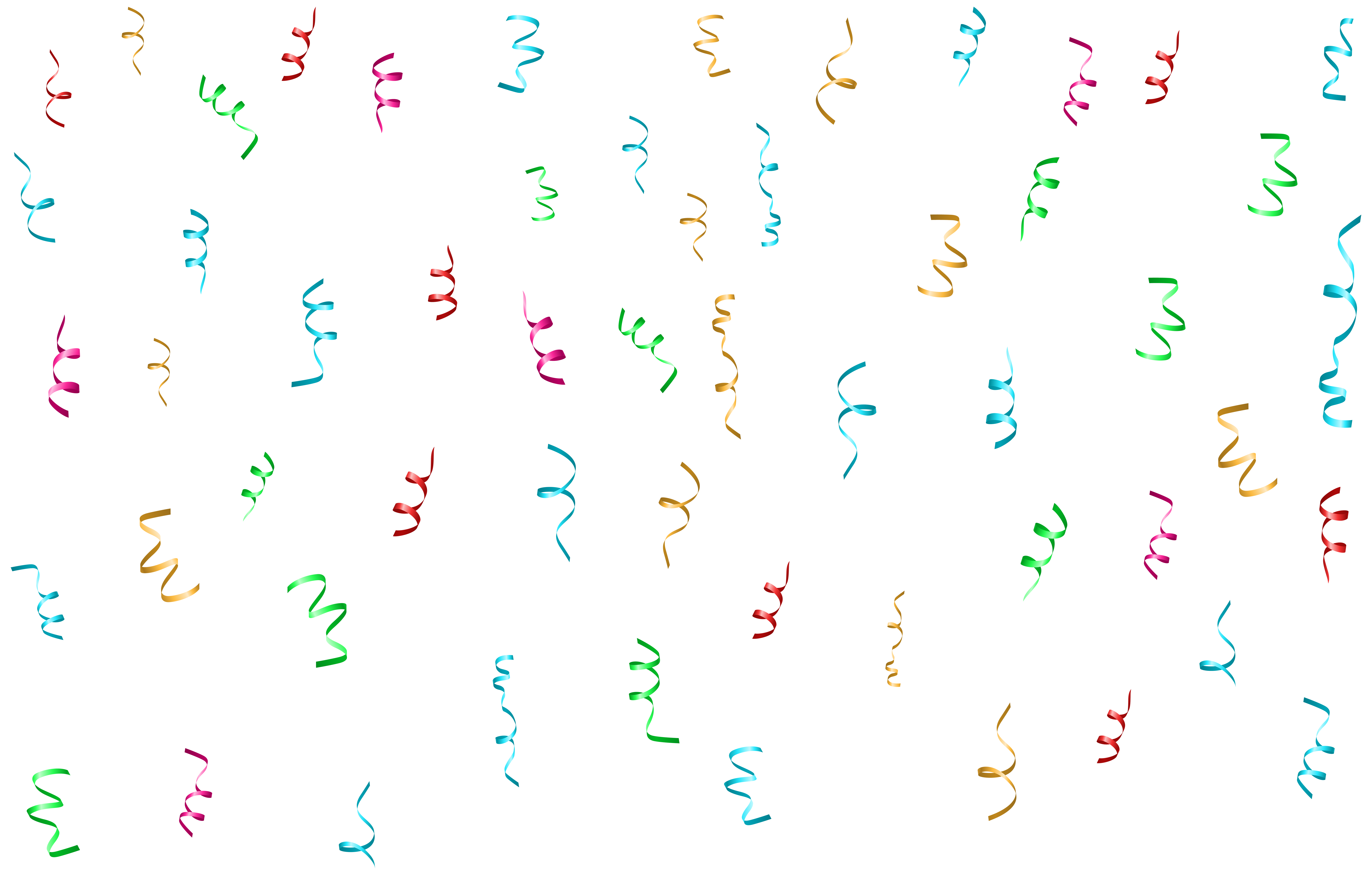 Curly Ribbon Serpentine Confetti Falling Ultra HD PNG Image With Transparency