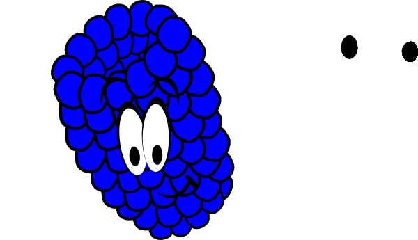Cute Blue Raspberry Cartoon With Googly Eyes Clipart PNG