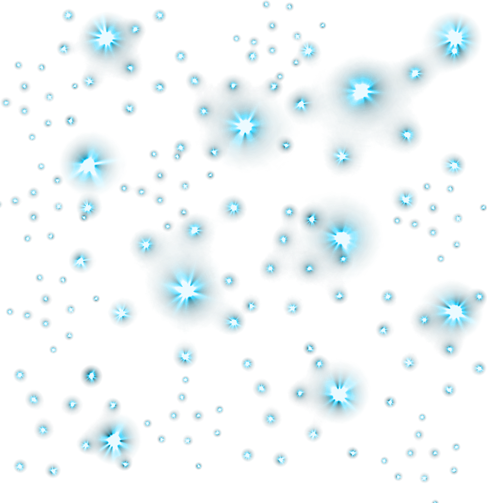 Cyan Blue Sparkles And Twinkling Stars Overlay PNG Image With Transparency