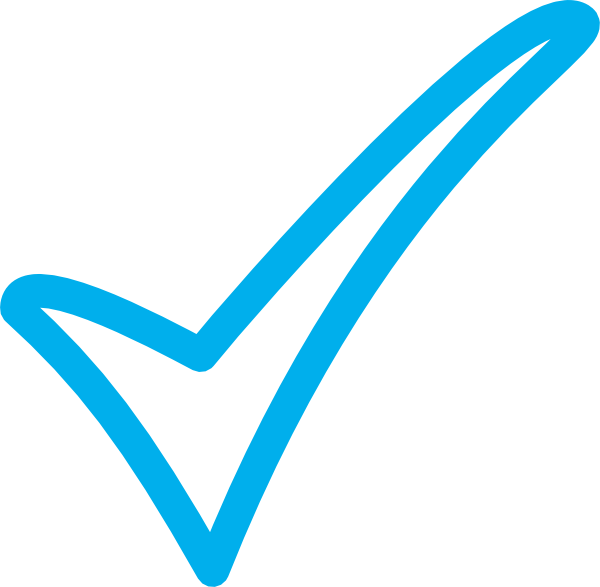 Cyan Outline Check Mark Hollow Tick Line Icon PNG Sticker