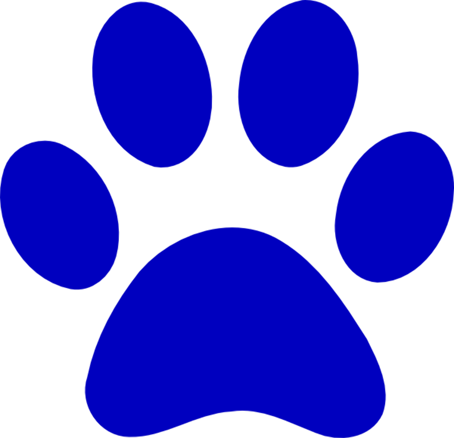 Dark Blue Paw Print Silhouette Dog Footprint PNG Icon